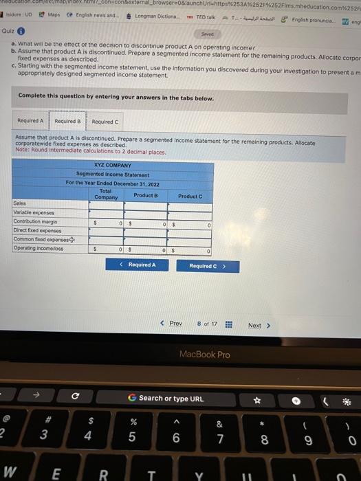 is concerned about the performance of product A, and you have been