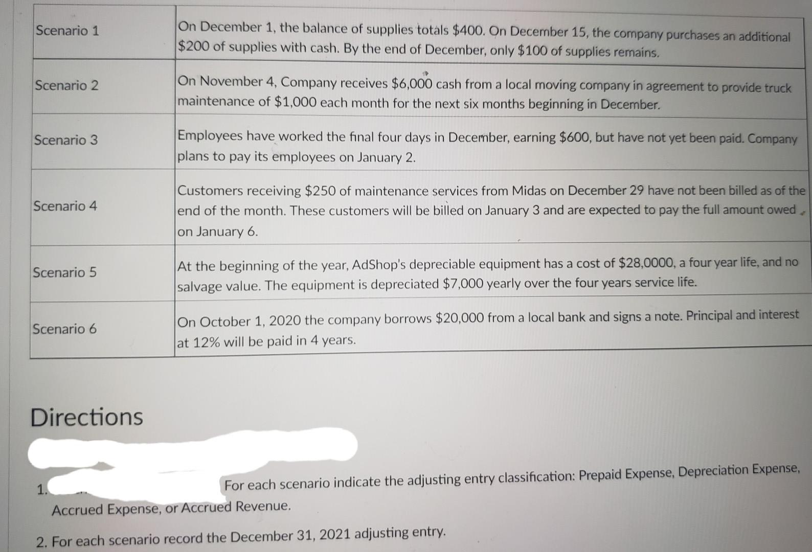  please answer questions 1 and 2 completely Scenario 1 On December