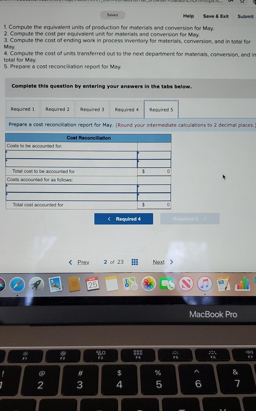 production during May Pounds completed and transferred out Pounds in process, May