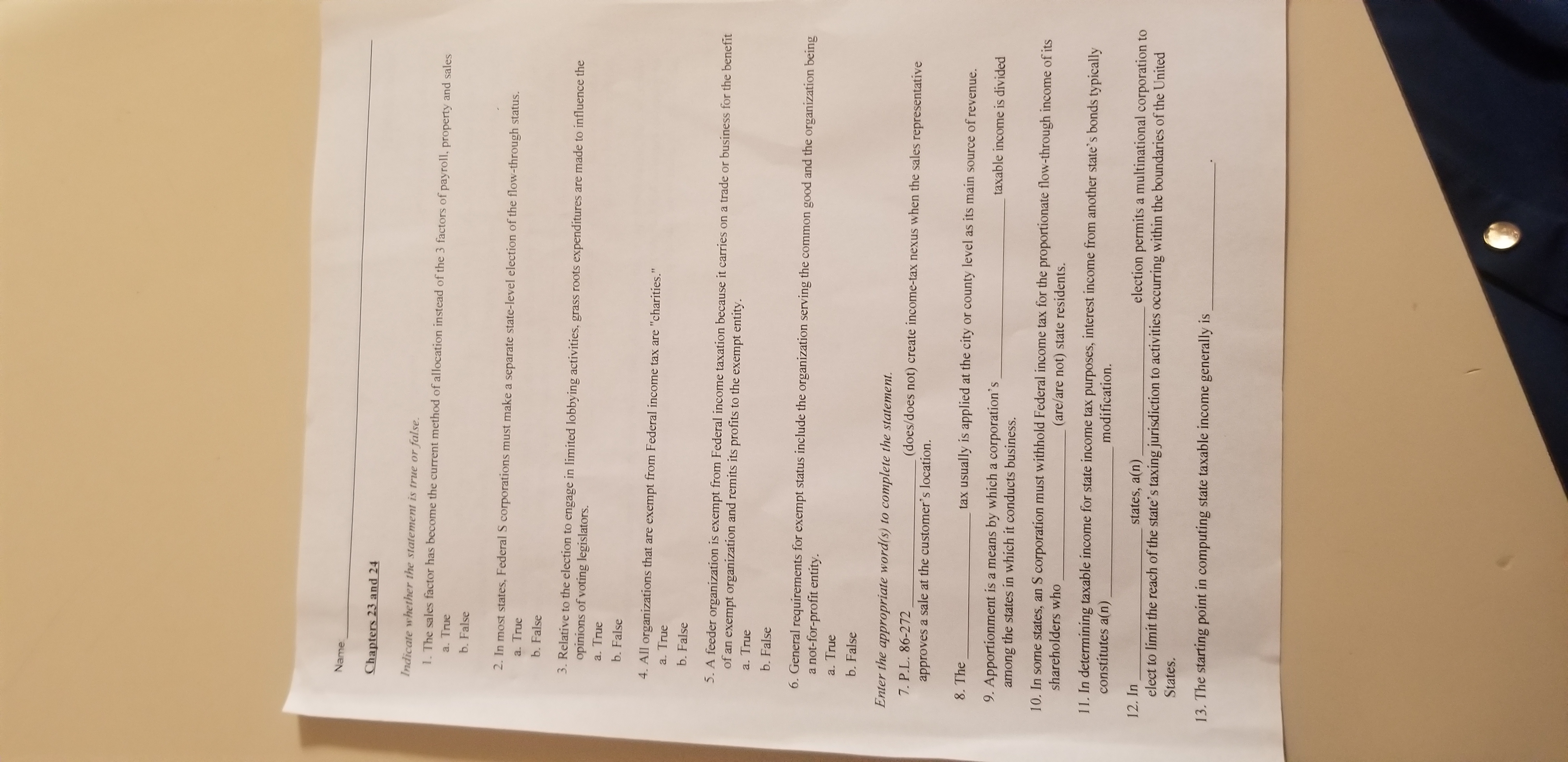  Indicate whether the statement is true or false. 1. The sales