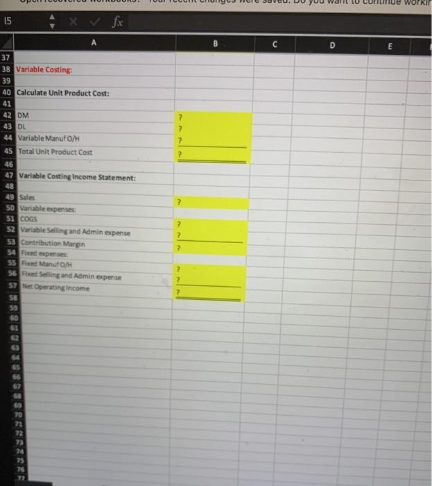 Absorption Costing Spreadsheet Dropbox by inserting either formulas or cell references in