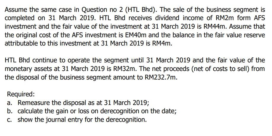 segment as a disposal group for sale. The carrying amount and the