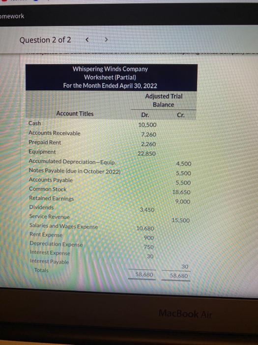 List of Accounts Save for later Attempts: 0 of 3 used Submit