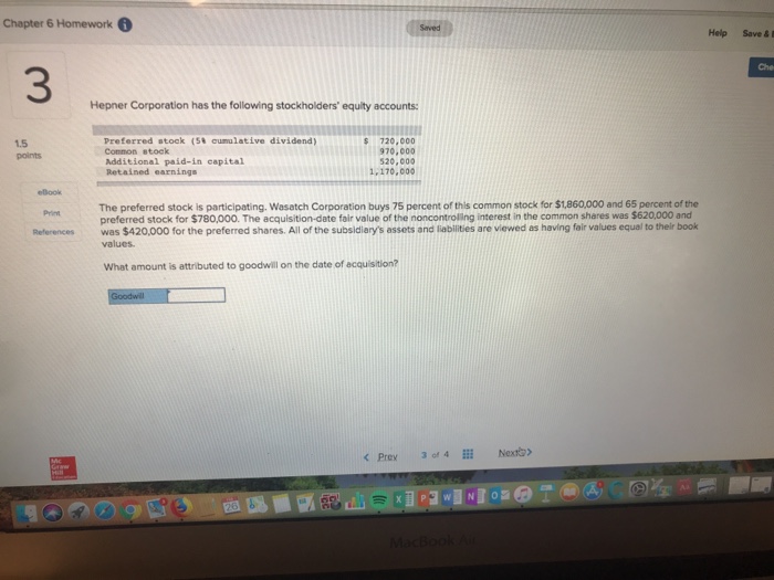  Chapter 6 Homework Help Save & Che 3 Hepner Corporation has