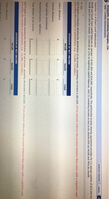  weyganat, Accounting Principles, 12 Help System Announcements PRINTER VERSION 4 BACK