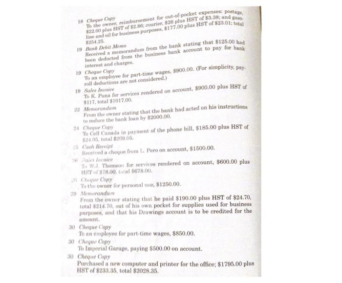 $25000. Assume HST 13% Transactions are on Comprehensive assignment PDF Evaluation Criteria