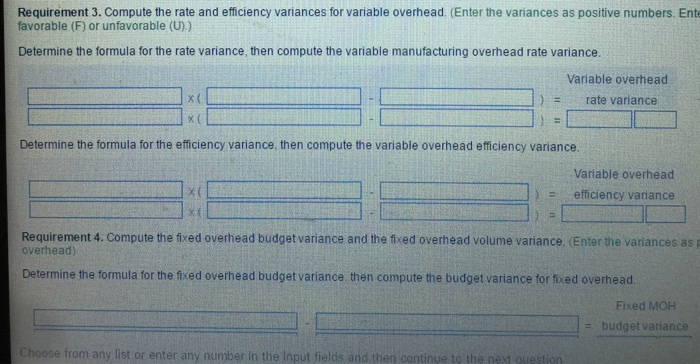 cost system to control manufacturing costs. The following data represents the standard