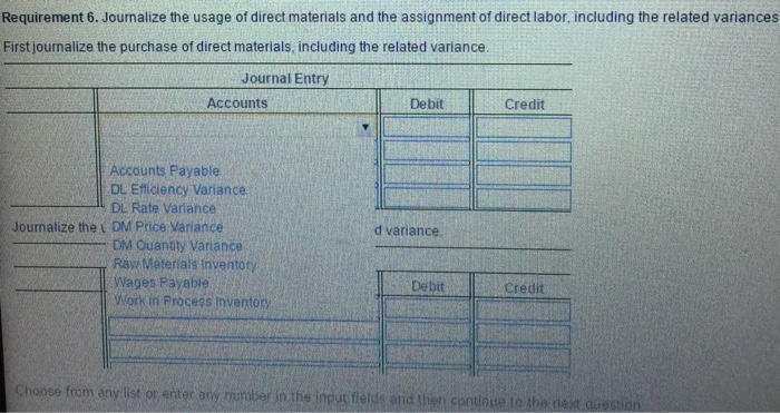 Label t Direct materials (3.0 sq.ftx$3.80 per sq. ft) Direct labor 2.0