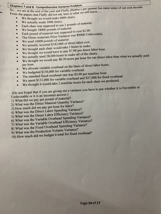 Cost ACC chapters 7 & 8 comprehensive Chapters 7 and 8- Comprehensive