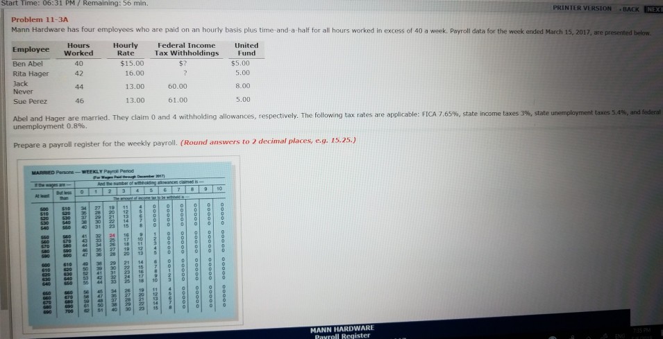 Start Time: 06:31 PM/ Remaining: 56 min PRINTER VERSION BACK INEX