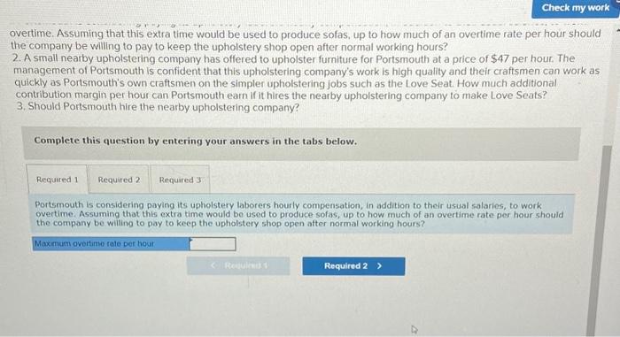 sofas, up to how much of an overtime rate per hour should