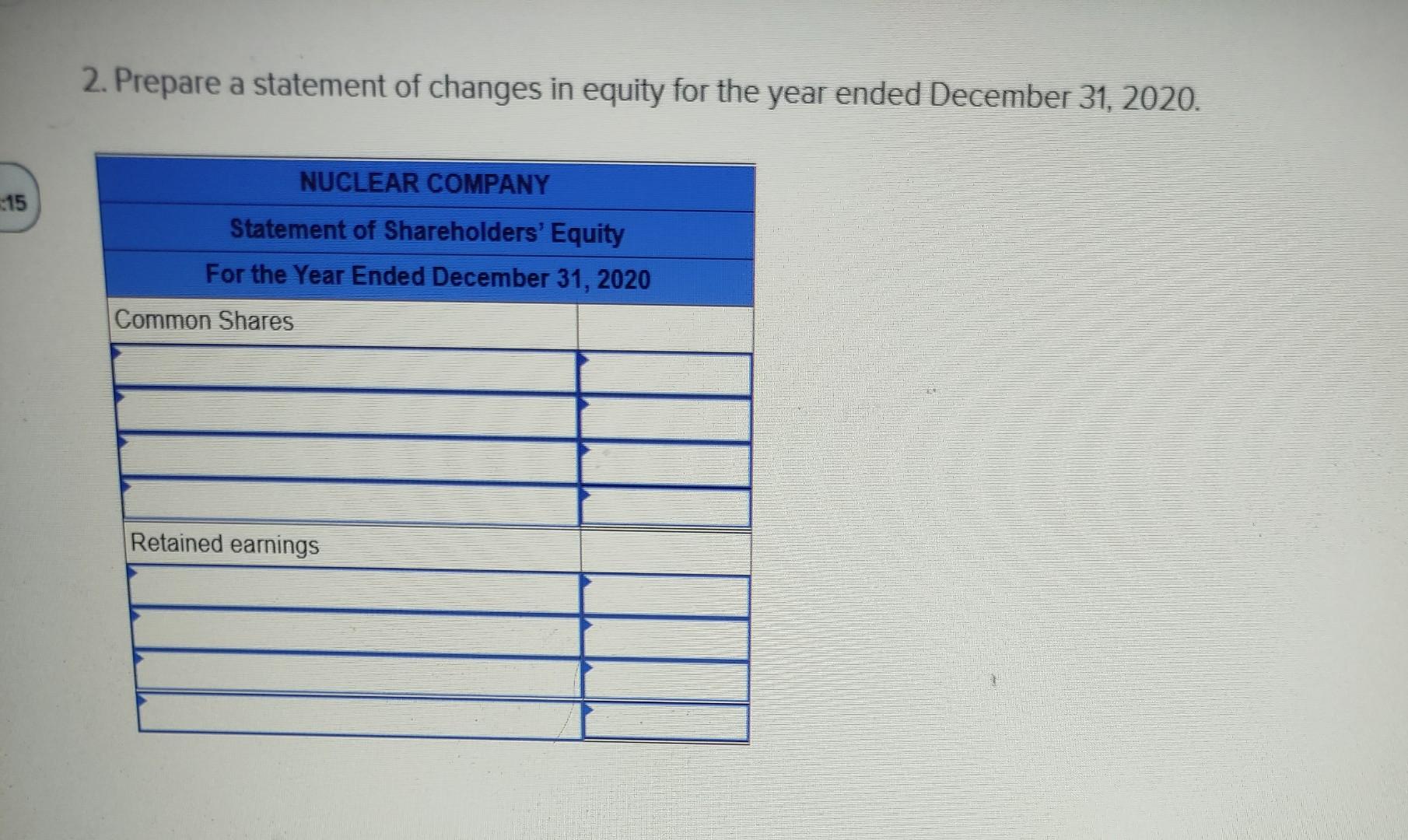 up TIA Assume that you are the controller of Nuclear Company. At