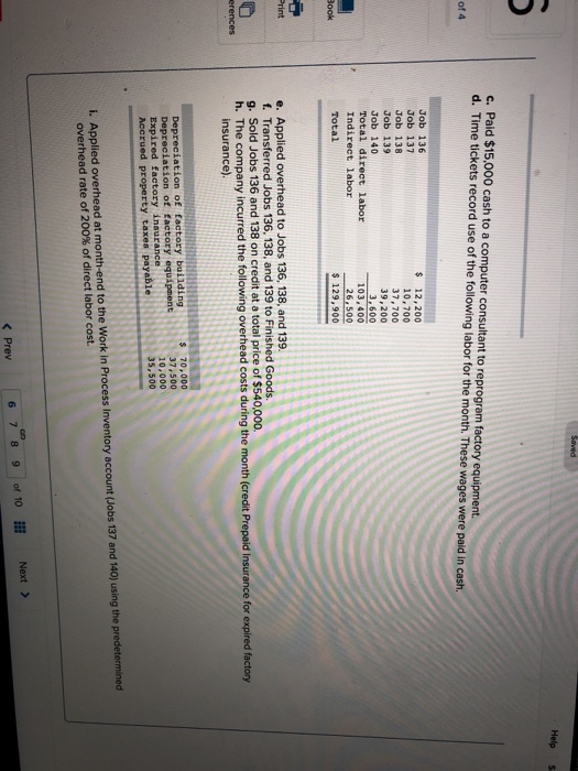 job order costing LO P1, P2, P3 (The following information applies to