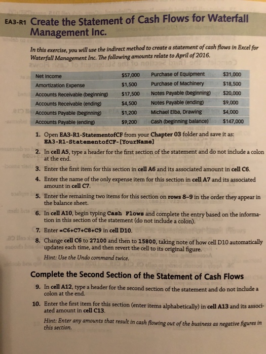  Please help! Thanks! Include any calculations if possible pls. EA3-R1 Create