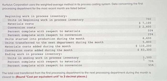 answer options a. 201,701 b. 217,391 c. 192,401 d. 174,348 Kurtulus Corporation