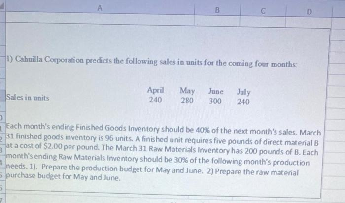 please help me with this excel practice assignment B C D 1)