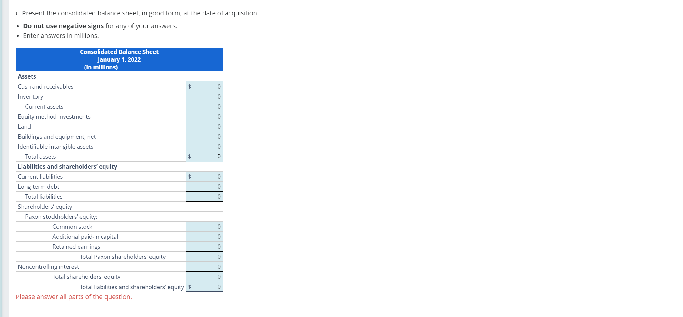 \\ \hline Cash and receivables & $2,860 & $720 \\ \hline Inventory