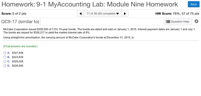 75 pts X QC9-16 (similar to) EQuestion Help McCoy Corporation issued $150,000