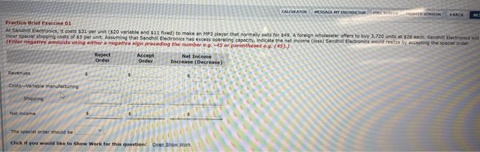  CALCULATOR MESSAGE HY INSTRUCTOR FREE PRINIER VERSION Practice Brief Exercise 01