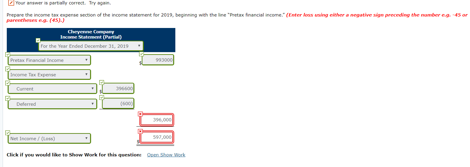 its income tax expense and income taxes payable. Pretax financial income Excess