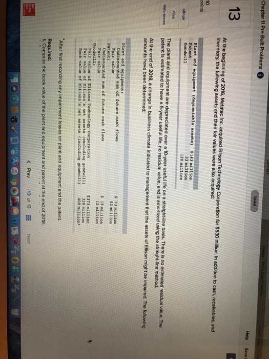  Chapter 11 Pre-Built Problems 13 At the beginning of 2016, Metatec