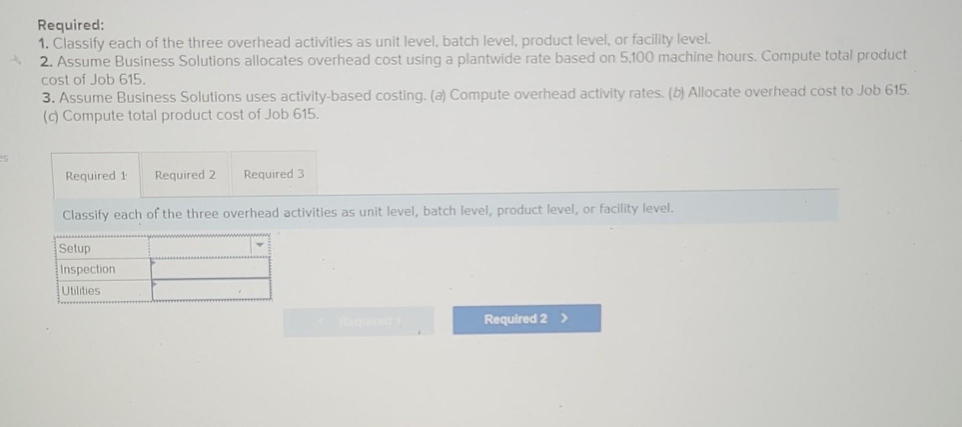 for the furniture industry, Santana Rey decides to analyze overhead cost at