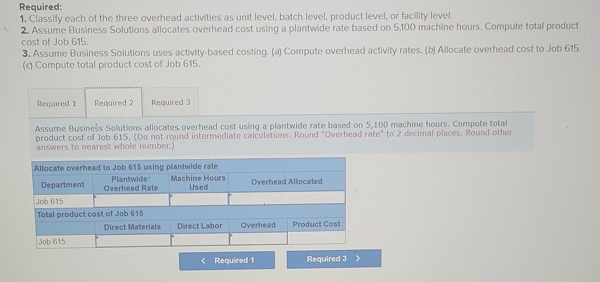 Business Solutions. In a recent month, Santana found that setup costs, inspection