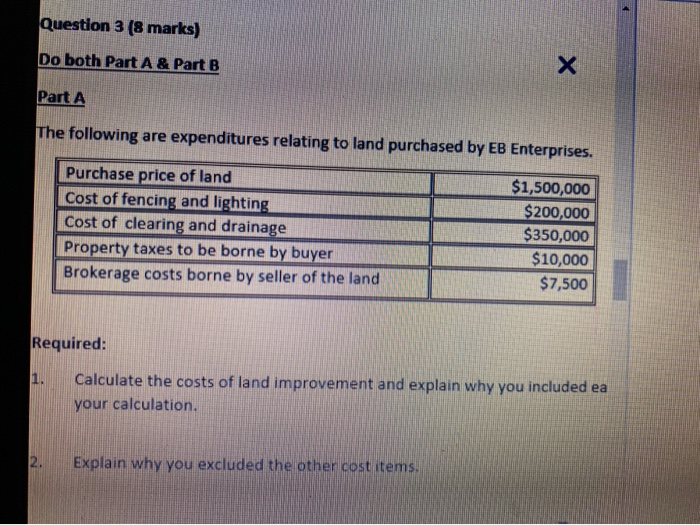  Question 3 (8 marks) Do both Part A & Part B