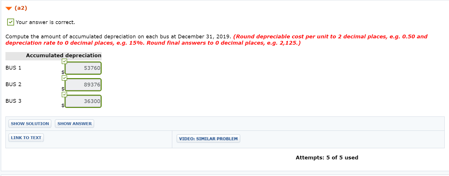 three used buses. Because of frequent turnover in the accounting department, a