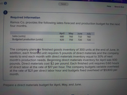  Jiz Help Save & Ext Required information Ramos Co. provides the