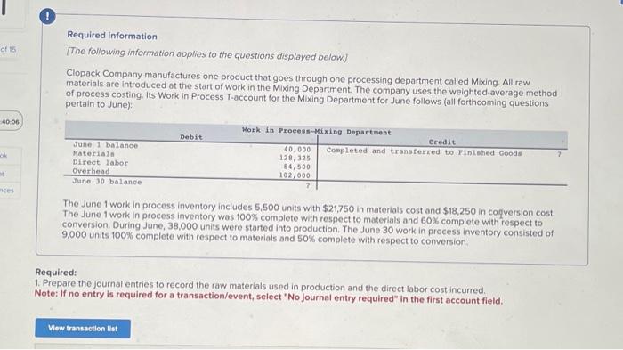  Journal entry worksheet Note: enter aebits berore credits. Journal entry worksheet
