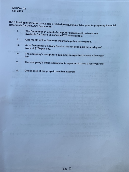  prepare an adjusted journal entry for these ajusting entries AC 300-02