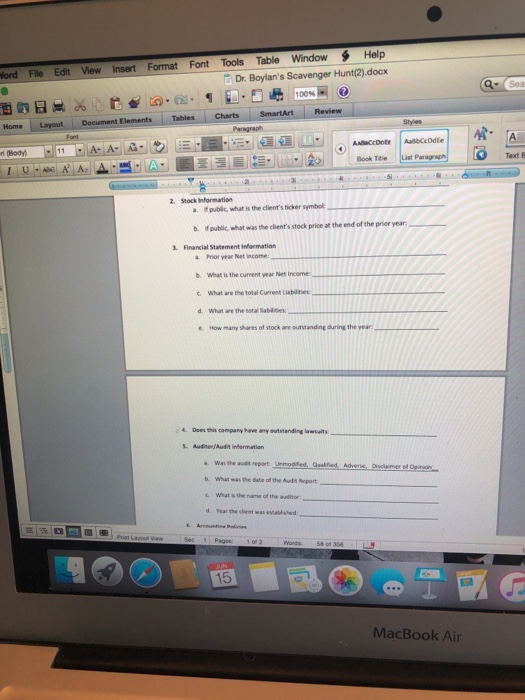 questions 100% $ SmartArt Review Tables Charts Document Elements Styles Paragraph Font