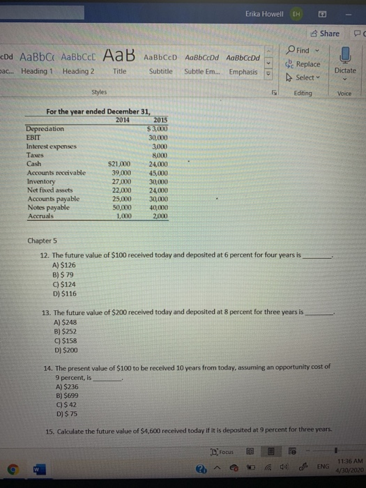  Erika Howell EH E - Shared Find cDd AaBb AaBbcc AaB