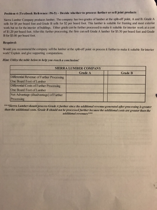  Problem 4 (Textbook Re fe renee: P6-5)- Decide whe ther to