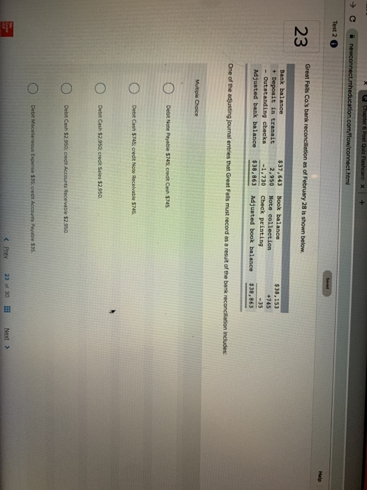  Chapter 6 Post Quiz Flashcard x newconnect.mheducation.com/flow/connect.html + C Test 2
