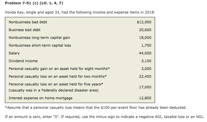 Problem 7-51 (c) (LO. 1, 4, 7) Vonda Kay, single and