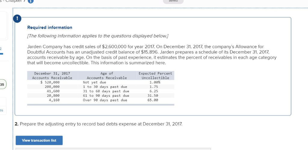 PLEASE HELP ASAP! Saved Required information [The following information applies to the