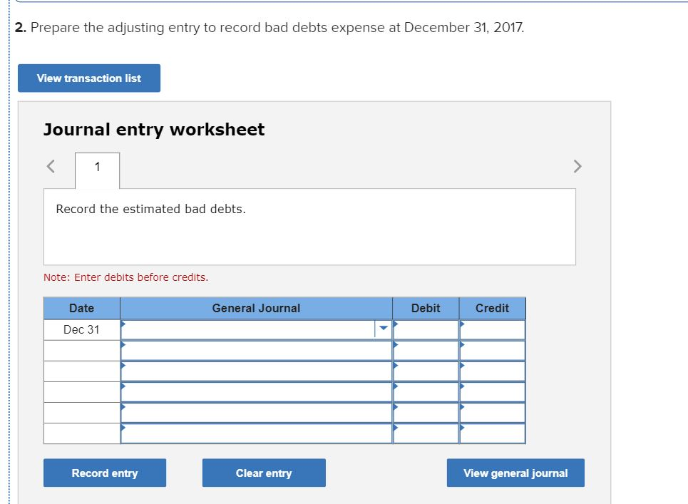 questions displayed below.] Jarden Company has credit sales of $2,600,000 for year