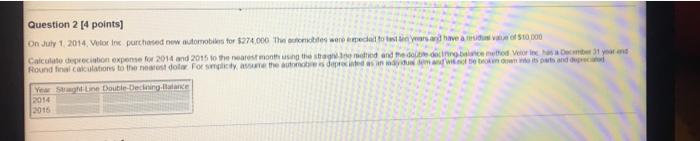  half hour please Question 2 [4 points) On July 1 2014
