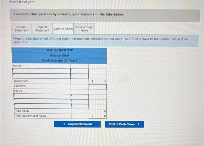 Beatty started the B\&B partnership on January 1, Year 1 The business