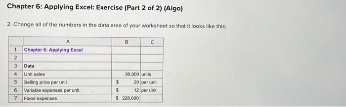 fix the wrong one Chapter 6: Applying Excel: Exercise (Part 2 of
