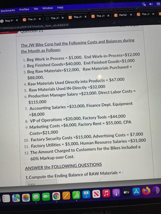  DO Profiles Tab Window Bookmarks Help Partial X The JV X