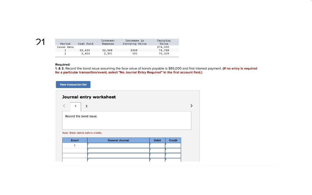 Help Period Issue Date Interest Expense Increase in carrying Value Cash Paid