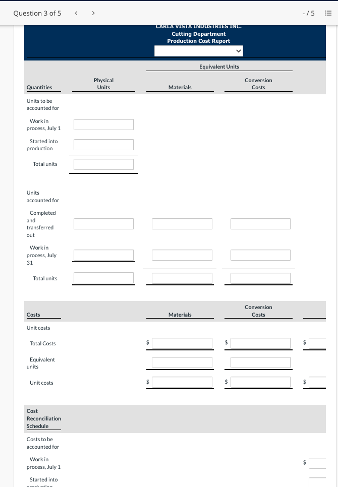 Type or paste question here Question 3 of 5 -/5 E CARLA