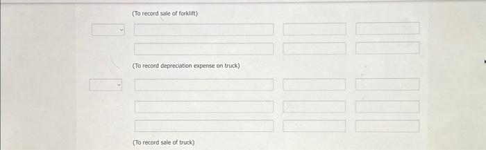 service. The machinery was retired on January 1. The forklift was sold