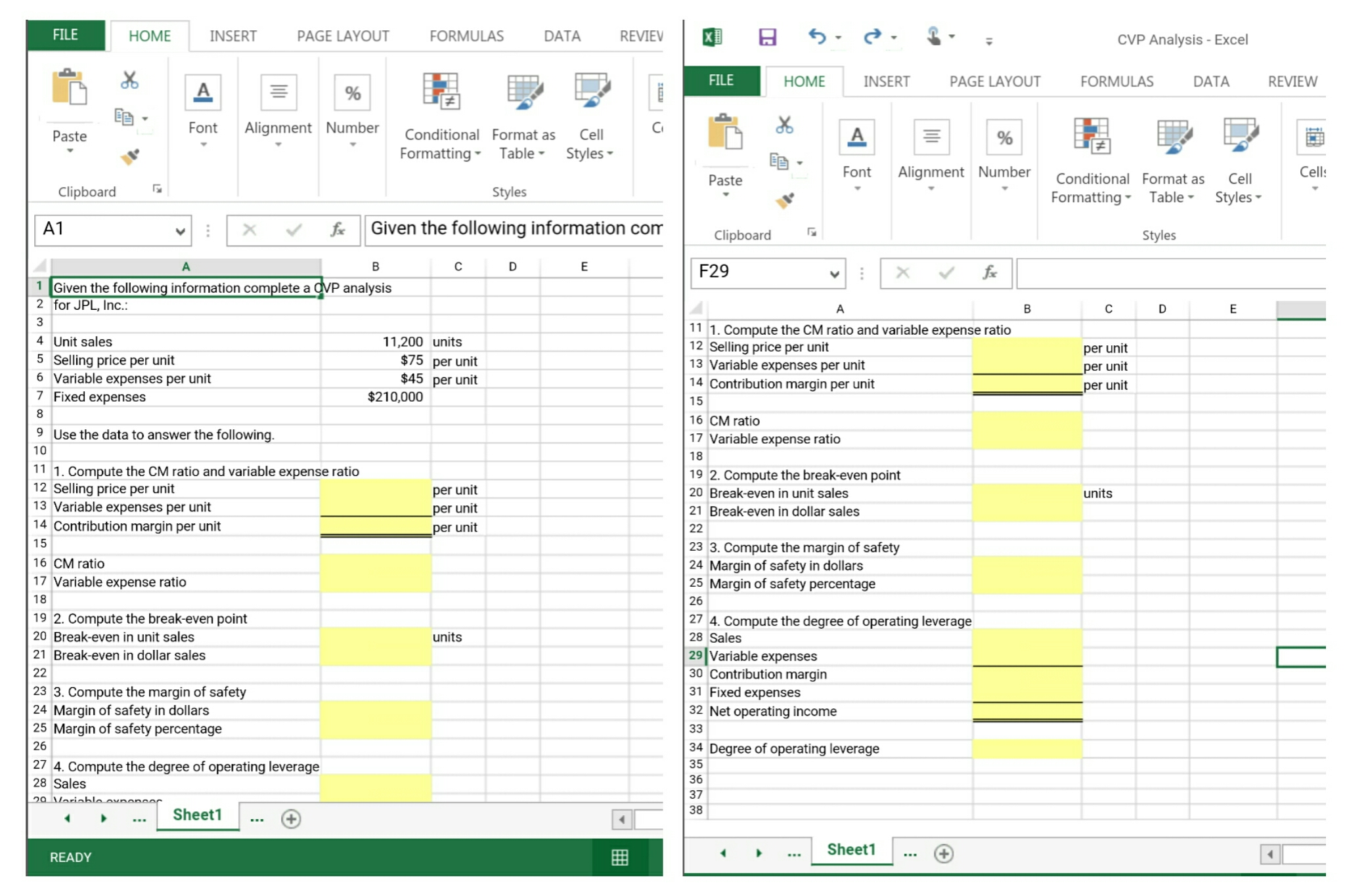  Compute the CM ratio and variable expense ratio. Compute the break-even