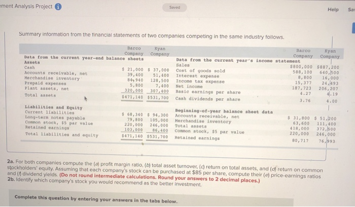  Help Sa Saved ment Analysis Project i Summary information from the
