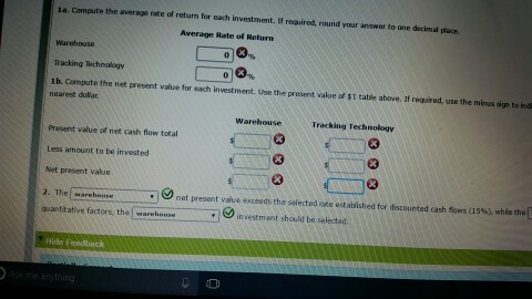 Total $540,000 $172,000 $540000 $172,000 Each project requires an investment of $368,000.
