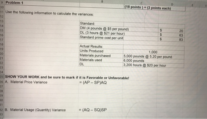  B E 20 63 83 9 Problem 1 D 10 (18